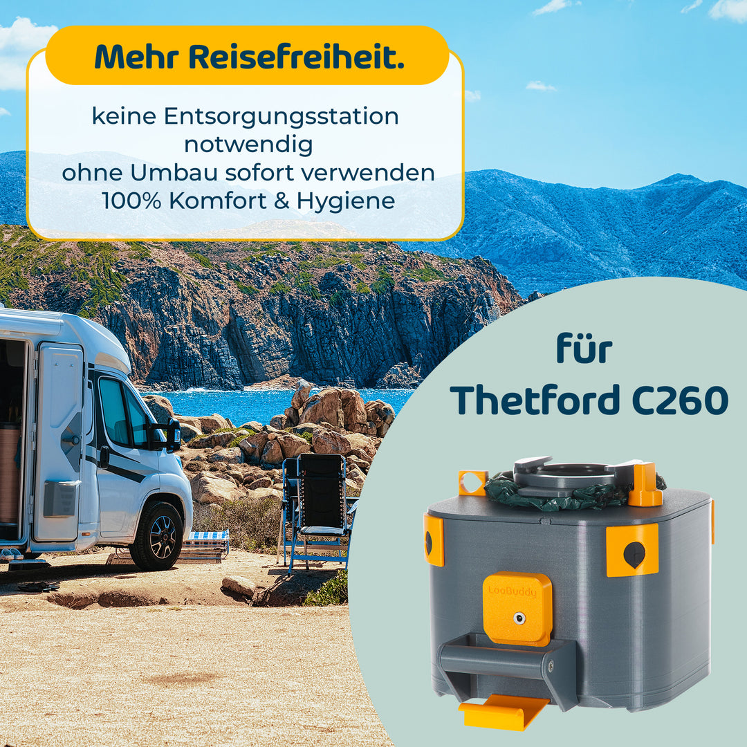 camping toilette großes geschäft LooBuddy für Thetford C260